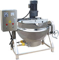 Jacketed Kettle 13.2Gallon/50L Sandwich Pot Large Electronic Tilting Sugar Jam Gas Boiling Machine Commercial Electric Jacketed Pot with Stirring and Edge Scraping 220V Three-phase 750W