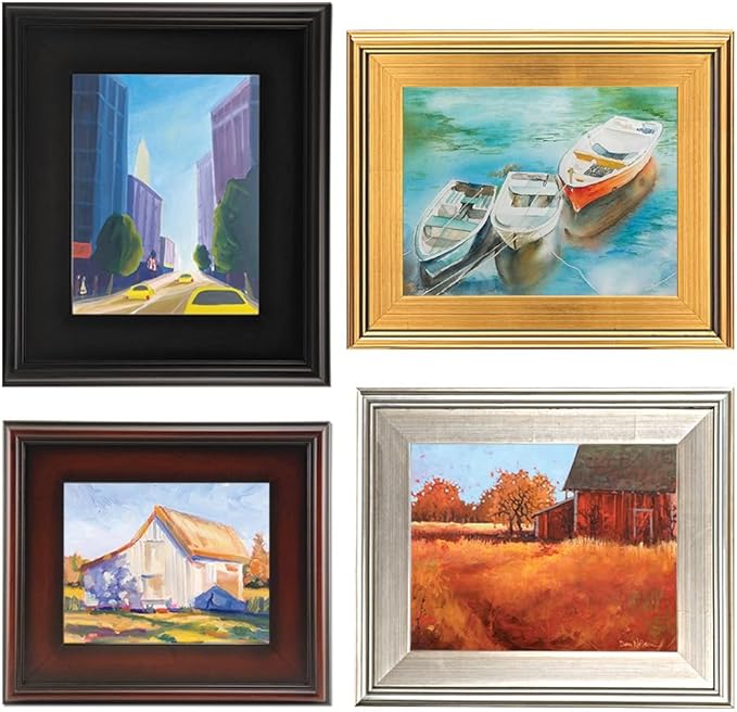 Creative Mark Plein Air Style Frame, Hand Leafed Gold, 3x4-2.75" Wide Moulding with 1/2" Rabbet Depth, Open Back W/O Glazing, Museum Quality, For Art Panels, Stretched Canvas, Pictures & More