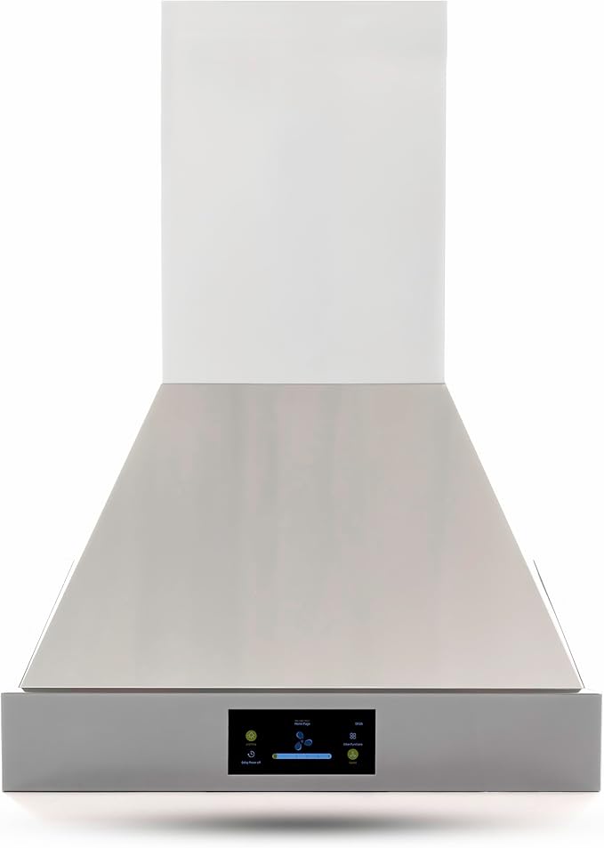 30 Inch Professional Range Hood, 1000 CFM Wall Mount Vent Hood with Efficient, Ultra-Quiet Multi-Speed DC Motor, LED Lights - Stainless Steel