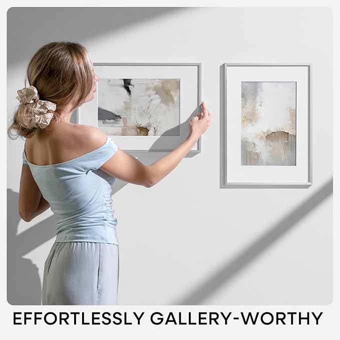 Homeforia 22.375x34 Silver Puzzle Frame, High End Metal 22.375 x 34 Picture Frames without Mat, 34x22.375 Thin Poster Frame for Wall, 22.375by34 Puzzle Print Frames, Tempered Glass, Wall Kit, Set of 1