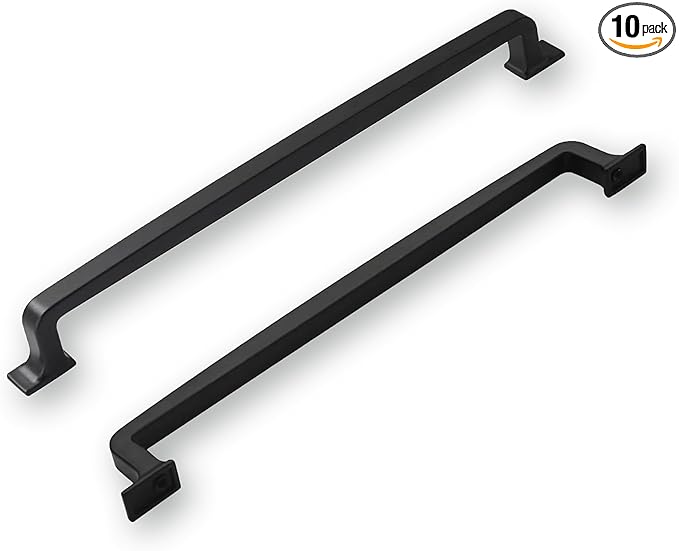 khtumeware 10 Pack 8 Inch Cabinet Handles - Matte Black Cabinet Pulls and Drawer Handles