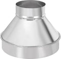 PATIKIL 8 Inch to 4 Inch Round Duct Reducer Increaser Connector, Galvanized Steel Air Duct Adapter Pipe Fitting for Bathroom Kitchen Inline Ventilation Systems, Silver Tone