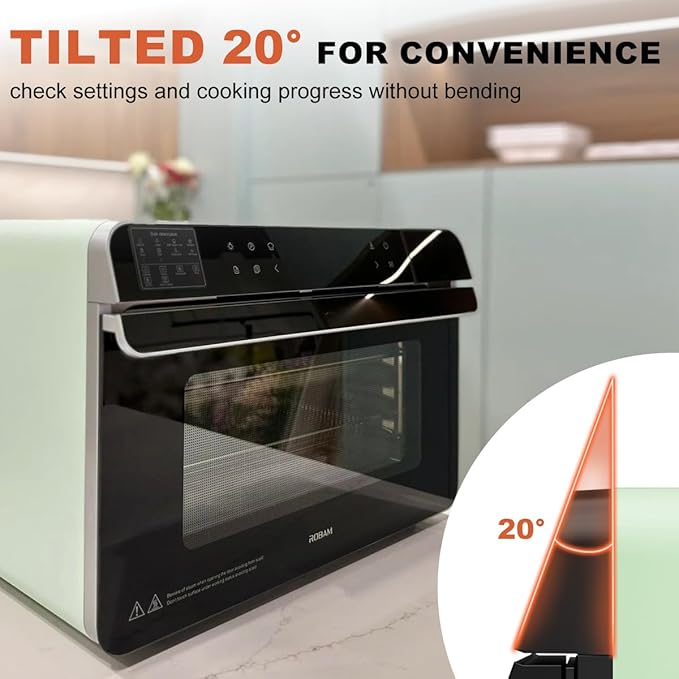 ROBAM Toaster Steam Combi Oven, Countertop Air Fryer 20-in-1 Oven with Convection & Grill, Stainless Steel Interior, 3-Layer Insulated Glass Door, 3 Steam Modes, 30 Built-In Recipes (Pink)