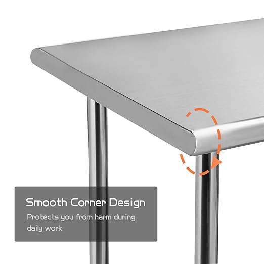 Stainless Steel Table for Prep & Work 30x60 inch, 5ft, Commercial Heavy Duty Table with Undershelf for Restaurant, Home, Hotel, Laundry Room,Garage,Workshops