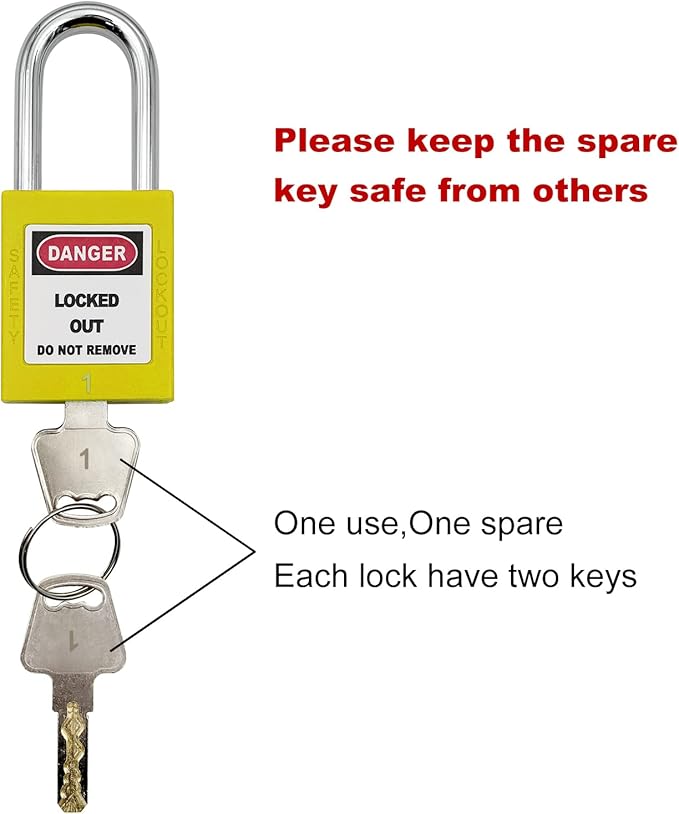 Lockout Tagout Locks, Safety Padlocks, Loto Locks Keyed Differently Lock Out Tag Out Device Plastic with Lockout TagOut Tags Kit