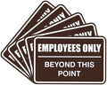 All Quality Classic Framed Employees Only Beyond This Point Wall or Door Sign | Easy to Install Business Signage - Large (Dark Brown) 5 Pack