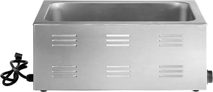 Kratos Commercial Electric Countertop Food Warmer | Portable Steam Table Food Warmer | 120V, 1200 Watts, Stainless Steel | Fits 12" x 20" Food Pans (28W-168)