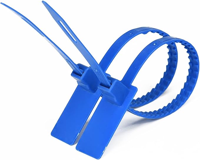 Heavy Duty Plastic Security Seals with Self-Locking, Tamper Evident Design - Blue, 1000 PCS (13.2" x 337 mm)