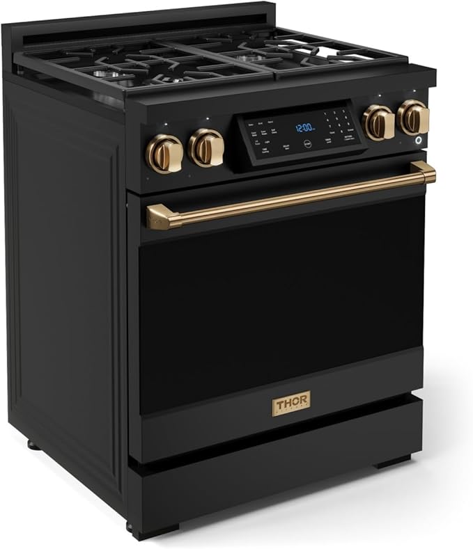 Gordon Ramsay by THOR Kitchen 30 Inch Professional Liquid Propane Range with Tilt Panel Touch Control in Black/Bronze