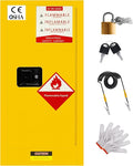 25 Gallon Flammable Storage Cabinet, 35.5×18×18in Galvanized Steel Safety Storage Cabinet, Adjustable Shelf Fireproof Cabinets, Flammable Liquid Storages Cabinets for Industrial and Home Use, Yellow