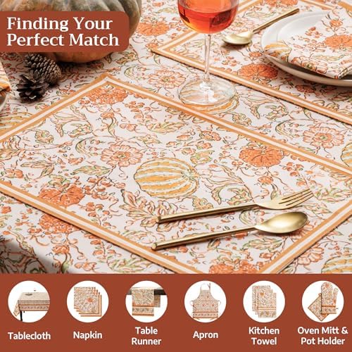 Maison d' Hermine Placemats Set of 4 Reusable 100% Cotton (13"x19")