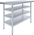 24 in. x 48 in. Stainless Steel Work Table with Three Bottom Shelves | NSF Kitchen Prep Table | Utitly Metal Table