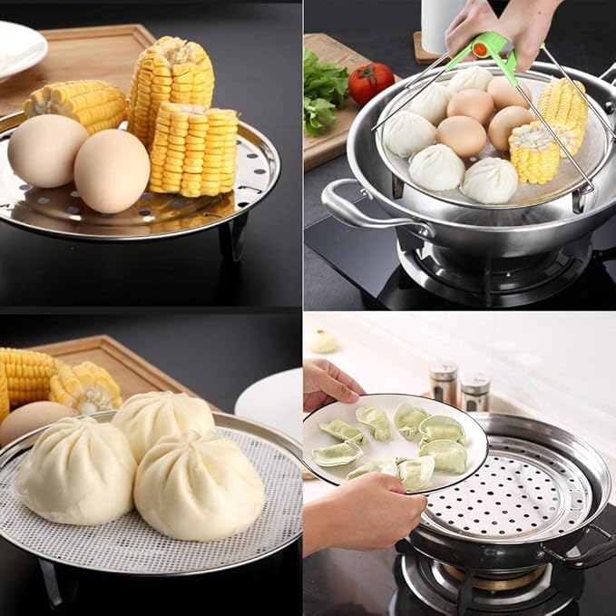 Steaming Rack Household Stainless Steel Cooking Ware Thickened Steaming Rack Stand (6in)