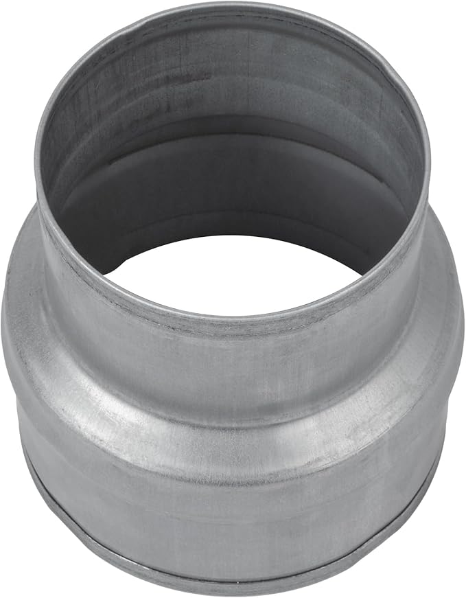 4" to 3" Inch Duct Pipe Adapter - Galvanized Steel HVAC Ducting Reducer for Ventilation - PVC Pipe, Hose Coupler - Heavy Duty Exhaust, Air Conditioner Fittings - Vent Flange Connector