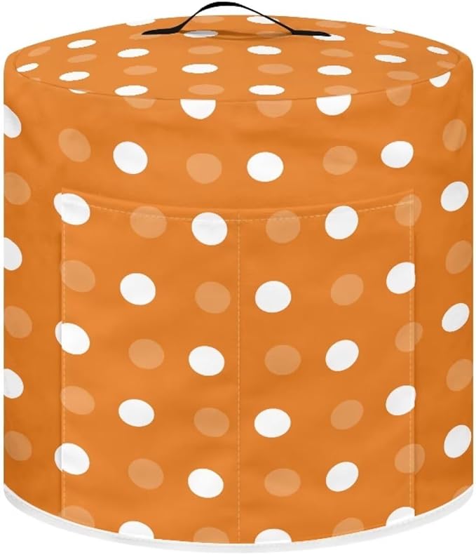 Dust Cover for 6 Quart Pressure Cooker Air Fryer Rice Cooker Small Appliance Covers, Washable Air Fryer Dust Cover for Kitchen Counter- Orange Polka Dot