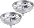 Sink Drain Strainer 2-Pack, 3-in-1 Kitchen Sink Stopper and Basket with Fine Mesh, Stainless Steel Drain Cover for Clog & Odor Prevention, Fit for Kitchen Bathroom Sinks (2 Pack) CAIPEN