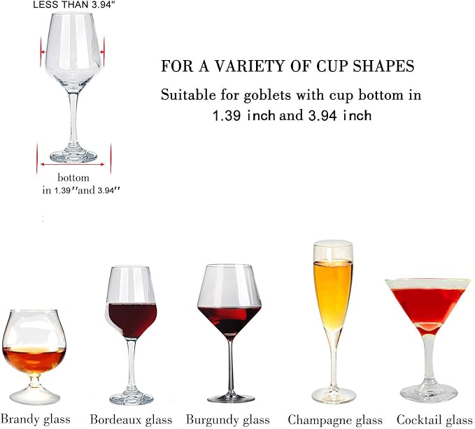 MOCOUM Wine Glasses Rack Under Cabinet Stemware Rack, Wine Glass Hanger Rack Wire Wine Glass Holder Storage Hanger for Cabinet Kitchen Bar