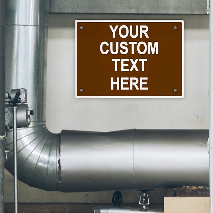 Aluminum Weatherproof Metal Sign Multiple Sizes Custom Personalized Text Here Brown White Recreational Horizontal Street Signs 10x7Inches