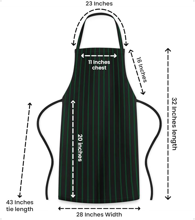Aprons for Men - 100% Polyester Chef Apron Women with Extra Long Ties - Cooking Aprons for Women & Mens Apron