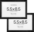 Homeforia 5.5x8.5 Business License Frame Black, High End Oak 5.5 by 8.5 Wood Certificate Frame, 8.5 x 5.5 Document Frame for Wall or Tabletop, Wooden Picture Frames, Tempered Glass, Wall Kit, Set of 2