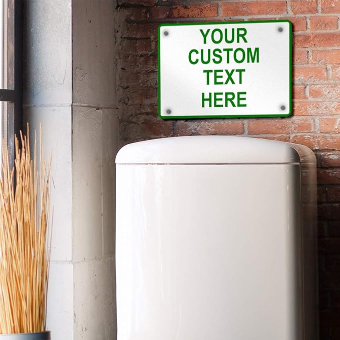 Aluminum Weatherproof Metal Sign Multiple Sizes Custom Personalized Text Here White Green Directions Horizontal Street Signs 10x7Inches