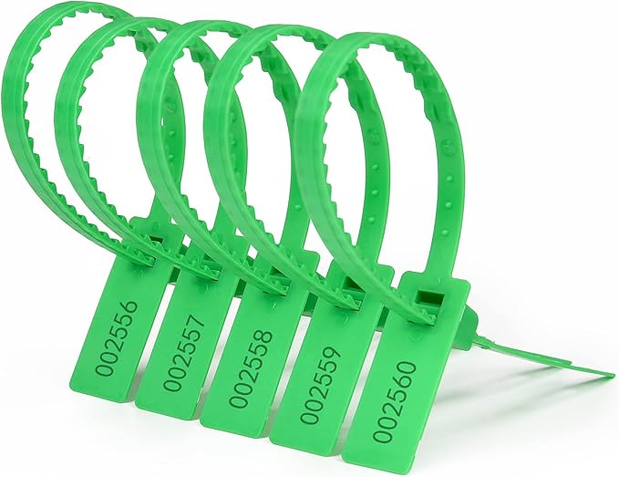 Heavy Duty Plastic Self Locking Tamper Evident Shipping Security Straps 337 mm 13.2" (100 Green)
