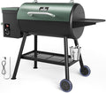 Wood Pellet Smoker BBQ Grill with Latest PID Technology LCD Controller 565 SQ.IN Cook Area 8 In 1 Pellet Grill with Auto Temperature Control and Meat Probe for Home Party Outdoor