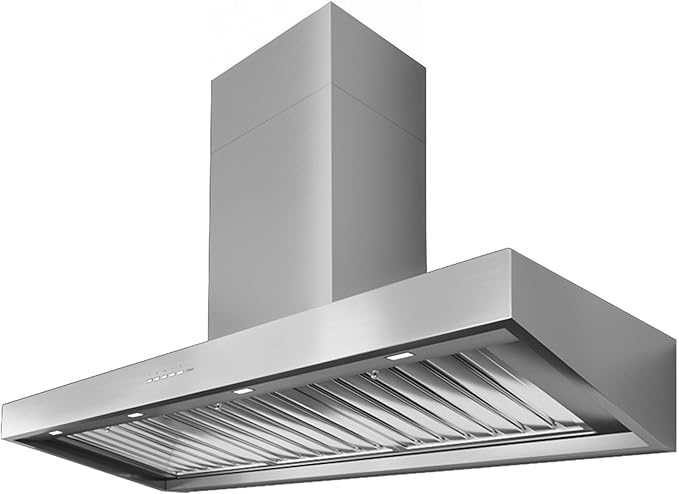 Futuro Futuro Marino 48 Inch Wall-mount Ducted Range Hood, Professional-Style Design, Stainless Steel, LED, Ultra-Quiet, with Blower