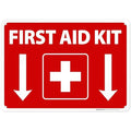 First Aid Kit Sign, (SI-1040) 10x14 Inches, Rust Free .040 Aluminum, Fade Resistant, Made in USA