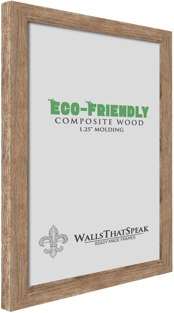 wallsthatspeak 10x15 Brown Barnwood Picture Frame for Puzzles Posters Photos or Artwork