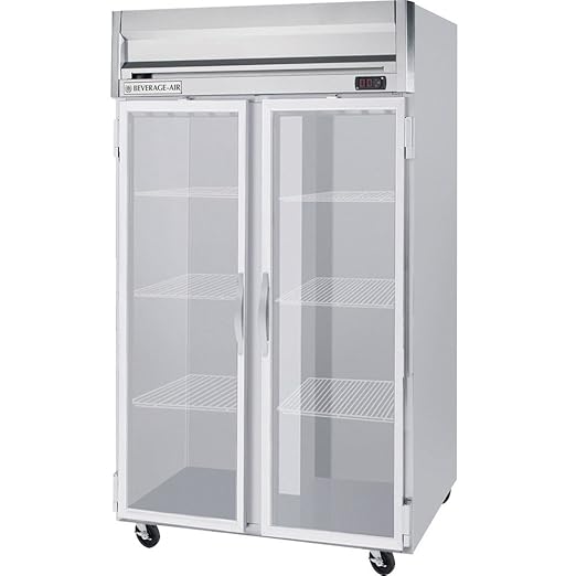 Beverage-Air HRP2HC-1G Horizon Series - Top Mount Reach in Refrigerator - Two Section - Glass Door - SS EXT