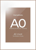 Homeforia A0 Poster Frame Mocha, High End Metal 33.1 x 46.8 inches Large Picture Frames with Mat 23.4 x 33.1 for Photo, A0 Size Frames Matted to A1 Print, 33.1x46.8 Thin Frame, Tempered Glass, Set of 1
