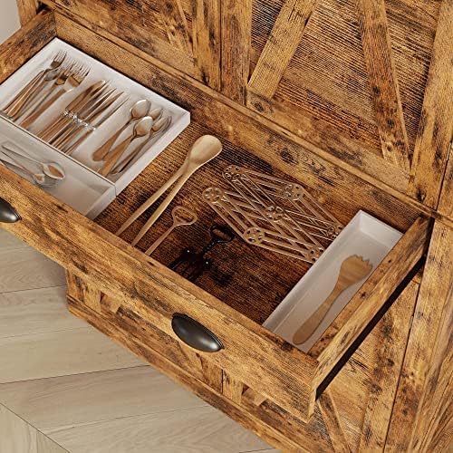 IRONCK Kitchen Pantry Storage Cabinet, 72.6" H Cupboard, Vintage Brown