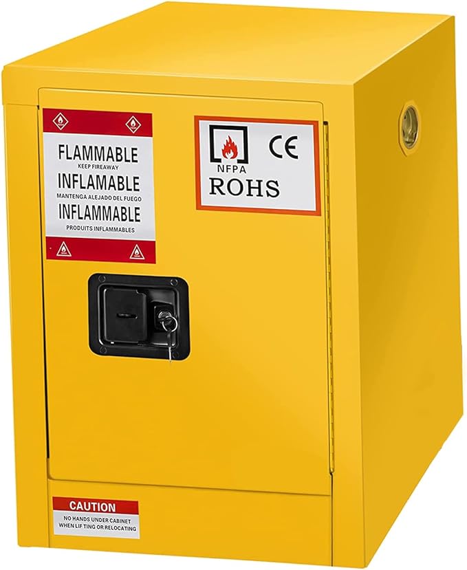 Koxuyim Flammable Industry Safety Cabinet -17" x 18" x 22", Explosion Proof Storage Cabinet with Adjustable Shelf, for Commercial Industrial and Home Use