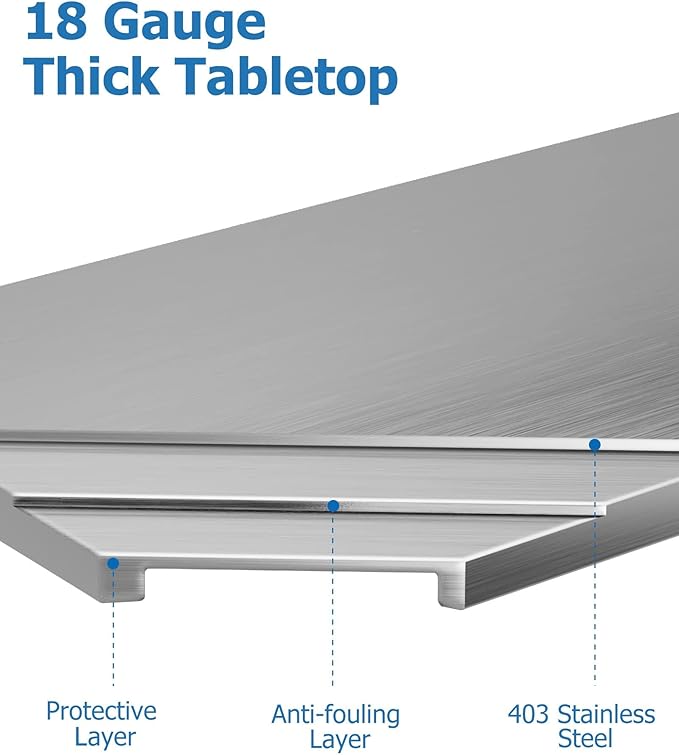 30" x 24" Stainless Steel Work Table NSF Certified Heavy Duty Commercial Kitchen Prep Table with Undershelf for Home, Restaurant, Hotel, Silver