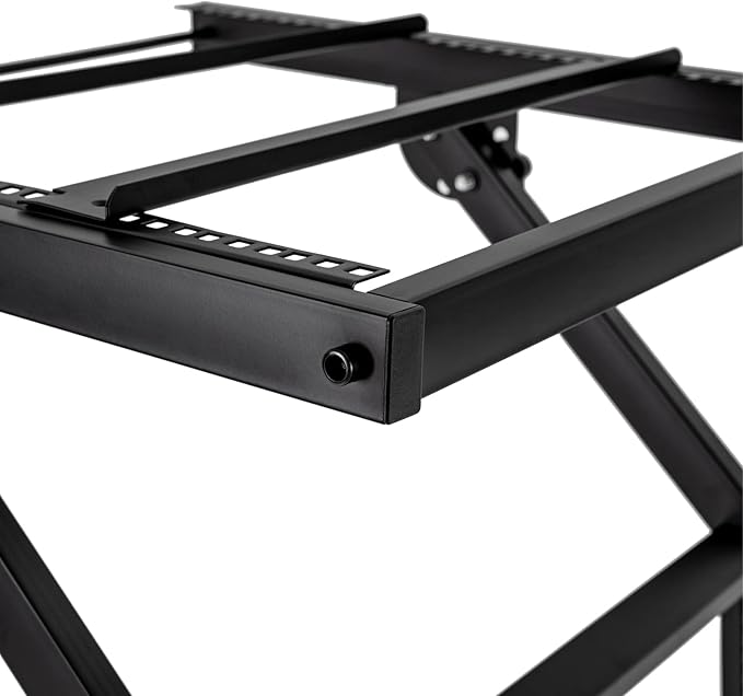 DJ Mixer Stand, 2-Layer Audio Device Rack with 4 Wheels, Audio Studio Mixer Stand for Homes Offices Stage Concert Studio Equipment Rolling Stage Cart (16U)