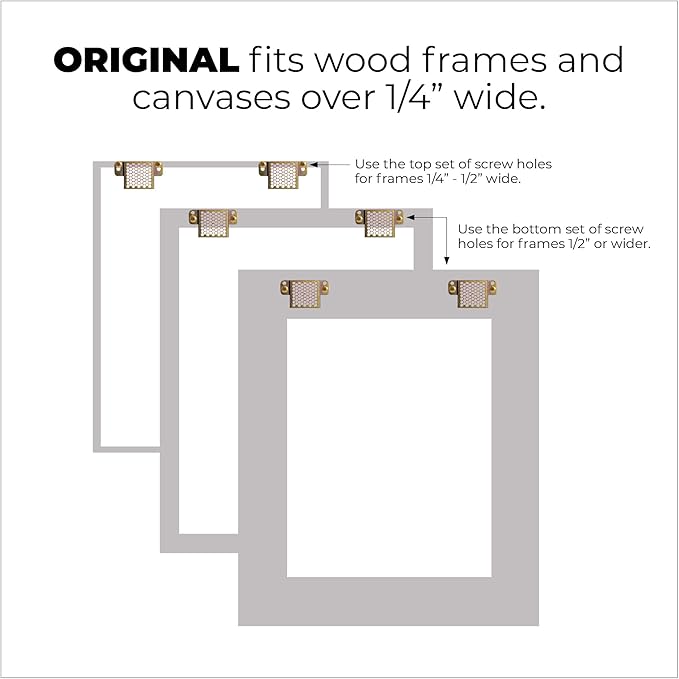 50 Pcs Picture Hanging Kit, The Ultimate Picture Hangers for Wood Frames and Canvases, for use on Drywall, Requires No Measuring or Moving Hardware to Hang Artwork, Hangs 6 Frames
