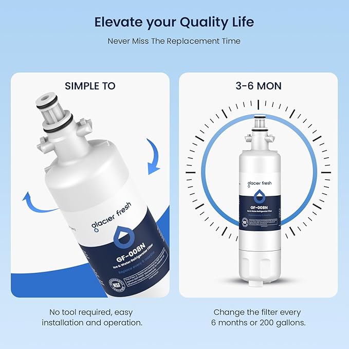 GLACIER FRESH Fridge Freezer Water Filter Replacement for Blomberg Beko 4874960100 Water Filter, 1 Pack