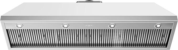 60-inch Range Hood Insert, CT Copper Tailor Built-In Vent Hood Ducted with 4-Speed Fan, 1260 CFM, LED Light, Dishwasher-safe Baffle Filter, in Stainless Steel