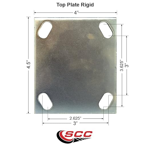 Service Caster Brand Replacement Caster for Uline Caster H-6612R - Rigid Top Plate Caster with 4 Inch Polyurethane Wheel - Heavy Duty Replacement Caster - Fits Platform, U-Boat and Panel Trucks H-4168