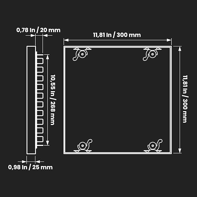 Repa Market 12 x 12 Inch Galvanized Steel Duct Access Door – Airtight Insulated Crawl Space Access Doors - Inspection HVAC Panel with Hinged 2 Clasp Lock Door – Door Access for Ventilation Cleanout