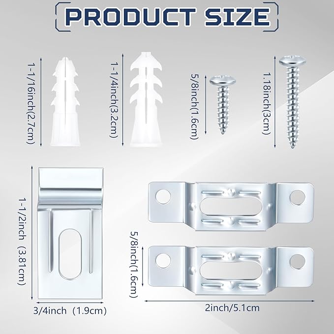 60 Set Frame Lock Security Hanging Kits T-Screw Security Artwork Picture Hangers with T-Head Screws and 1 Hanging Clamp Wrenches for Museums Art Galleries Hotels, Supports up to 15 Pounds