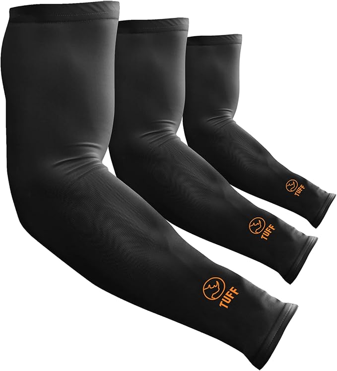 TUFF Compression Cooling Arm Sleeves - UPF 50 Arm Sleeves for Men & Women…