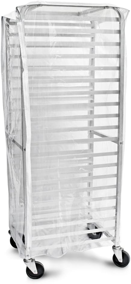 New Star Foodservice 36565 Commercial-Grade Sheet Pan/Bun Pan Rack Cover, Plastic, 20-Tier, 28" L x 23" W x 61" H, Clear