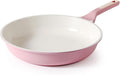 SENSARTE Nonstick Ceramic Frying Pan 9.5-Inch, Healthy Non Toxic Skillet, Induction Compatible Omelet Pan with Heat Resistant Handle, PFAS-Free, Pink