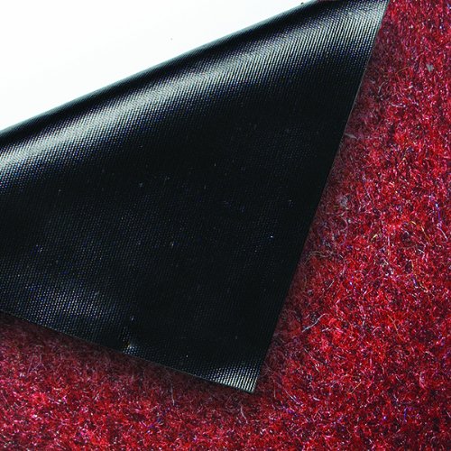 Guardian Silver Series Indoor Walk-Off Floor Mat, Vinyl/Polypropylene, 3'x6', Black/Red