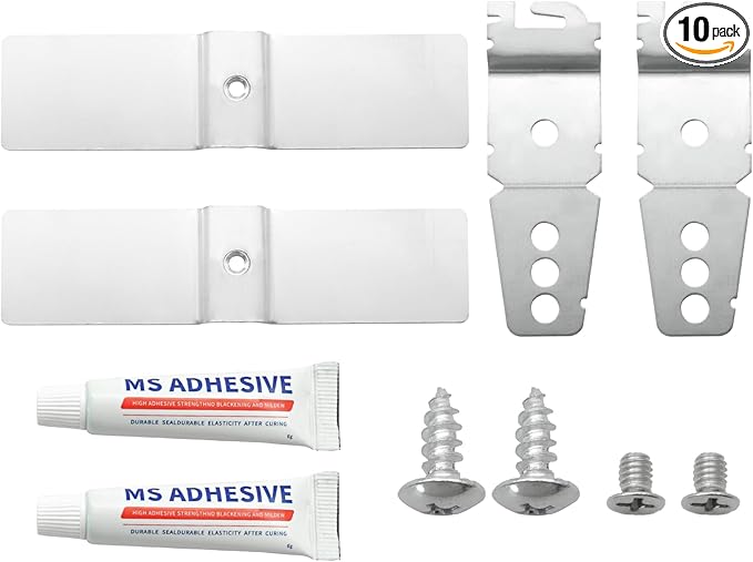 2 Pack Granite Dishwasher Mounting Bracket For All Solid Surfaces, Quartz, Corian, Granite, and Marble Countertops,Dishwasher Mounting Clips with Screws Replace L304458800 8269145