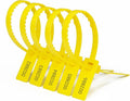HD Plastic Self-Locking Tamper-Evident Shipping Seals - Numbered Security Tags - Yellow, 100 PCS (337 mm / 13.2")