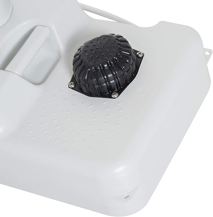 kleankin Portable Camping Sink, Handwashing Station Basin with 4.5 Gal (17 L) Tank, 6.3 Gal (24 L) Recovery Tank, Rolling Wheels & Soap Dispenser for RV, Outdoor Events, Gatherings, HDPE, White