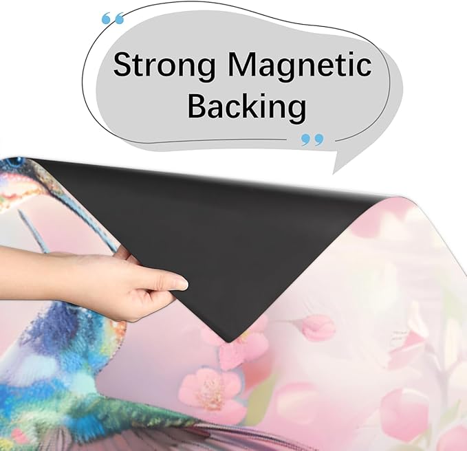 Hummingbird Pinks Flower Dishwasher Magnet Cover, Reusable Refrigerator Panel Stickers Microwave Front Door Covers Magnets for Kitchen Home Appliances Holiday Party Decorations 23 X 26 in